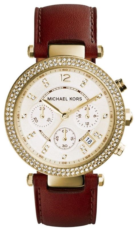 michael kors uhr damen lederarmband braun